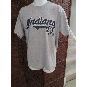 Vintage 90s David Justice Cleveland Indians T shirt Large Gray MLB Guardians